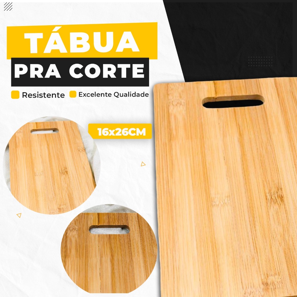 Tábua Bambu P/ Corte 16x26cm Legumes Livon Resistente