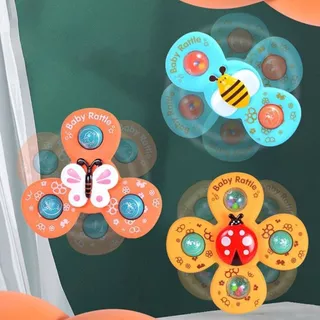 KIT 3 Spinner Fidget Toys Brinquedo para Banho Bebes Spinner com Ventosas para bebes