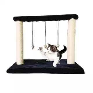 Brinquedo Arranhador Anti Stress Para Gatos Varal Interativo Sisal E Madeira