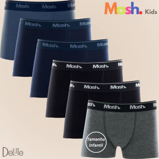Kit Com 6 Cuecas Mash Infantil Juvenil Boxer Box Em Algodao Cotton Masculina Kids Original