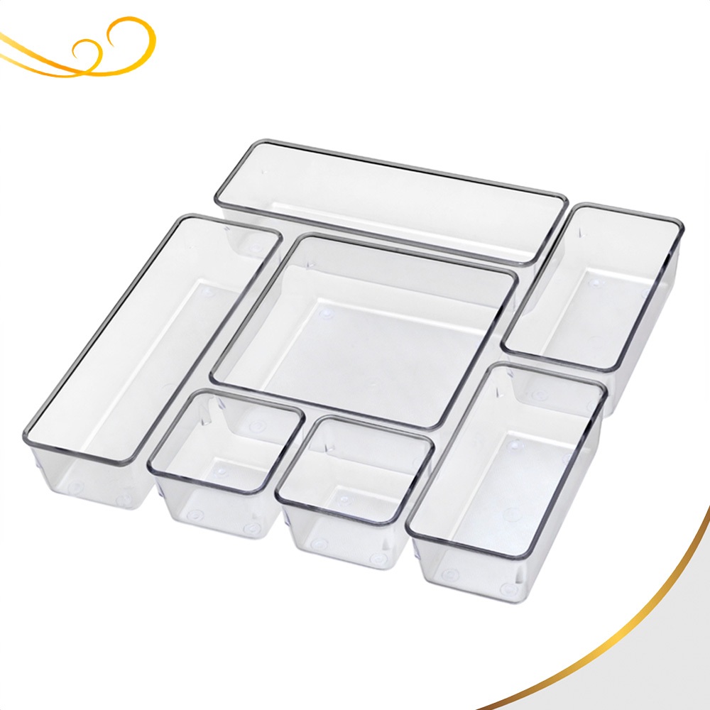 Kit 7 Organizador de Gaveta Modular Para Cozinha Quarto Escritorio ...