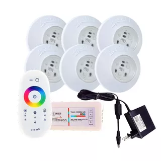 KIT 6 LED SMD RGB 95MM COM MÓDULO E FONTE 2A
