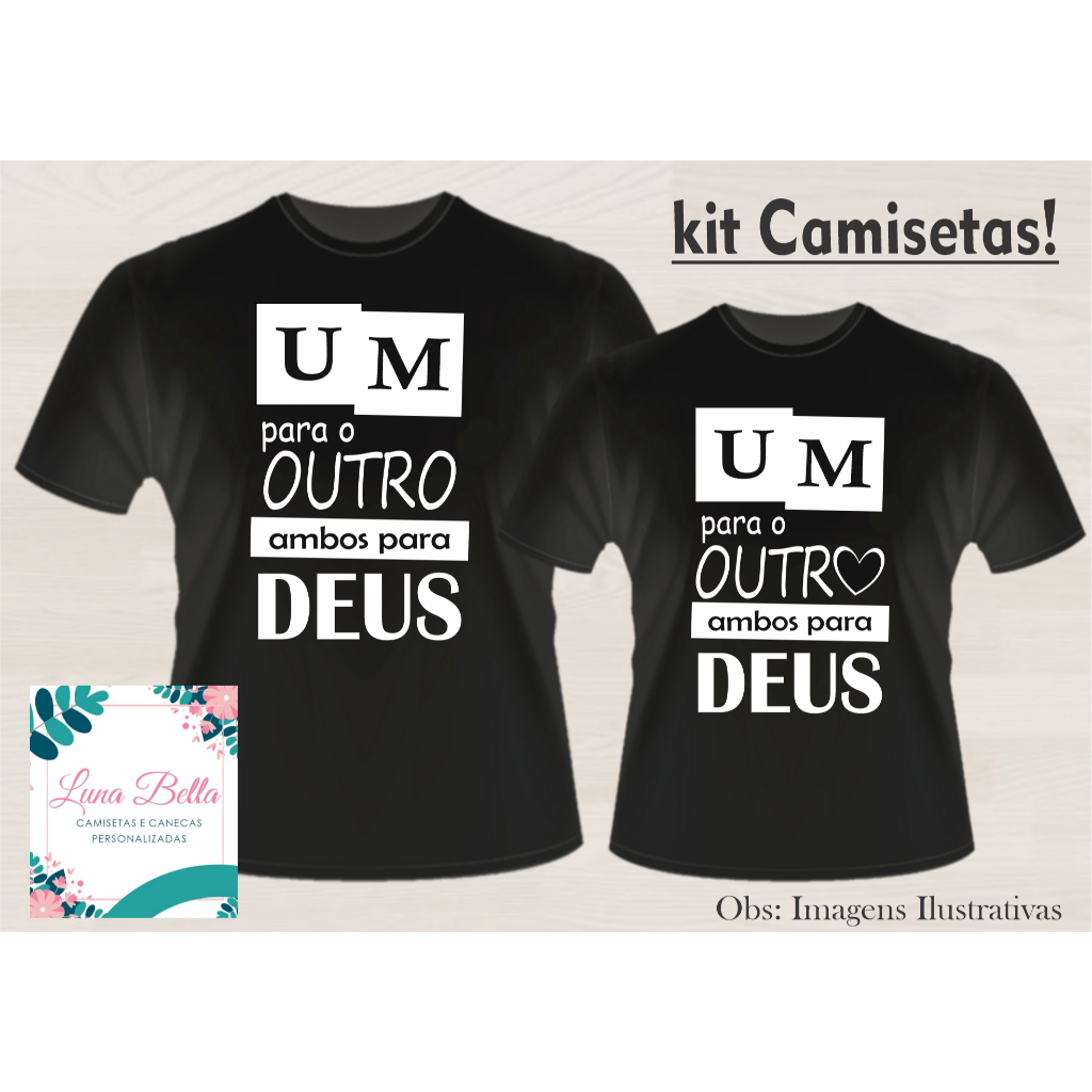 Kit 2 Camisetas Casal Evangélicos Gospel Cristão 100% algodão