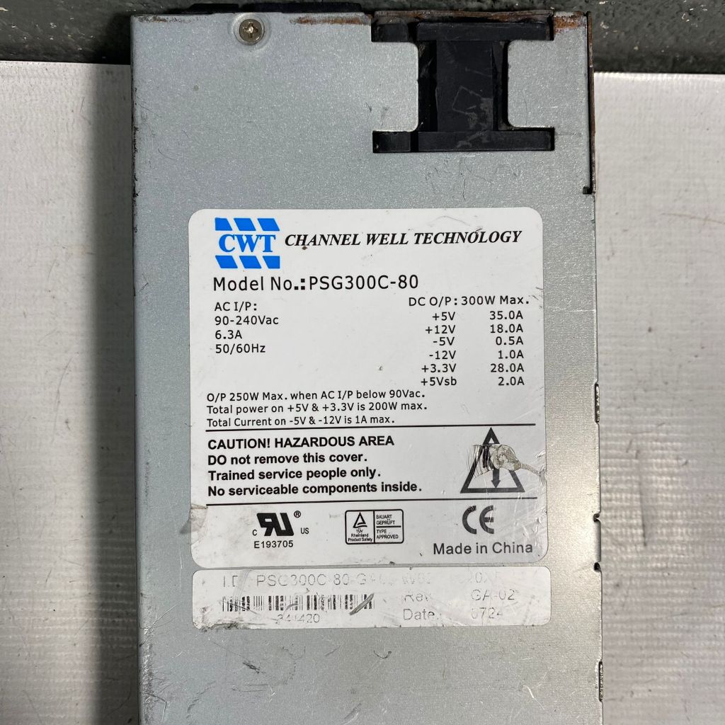 Fonte Real Cwt Modelo: Psg300c-80 Para Servidor 300w