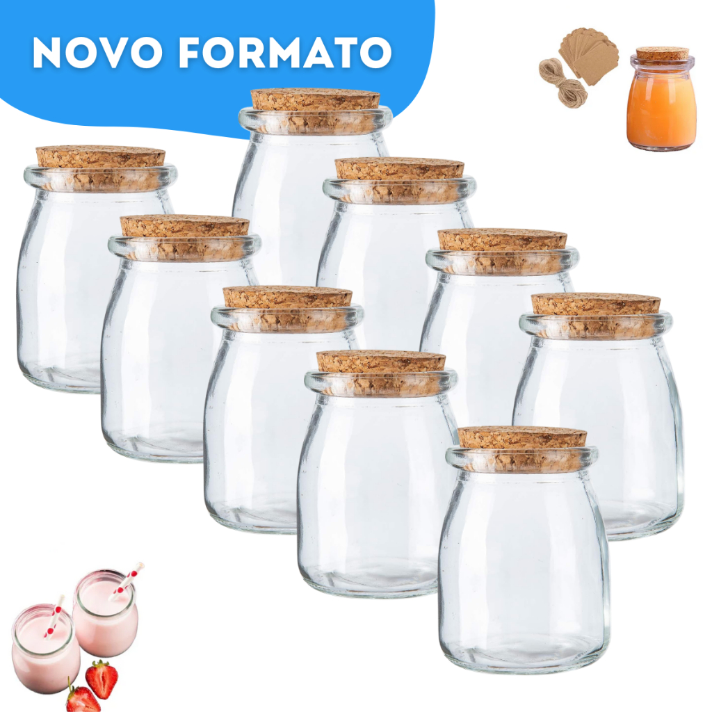 Kit Potes de Vidro Com Rolha Cortiça 100ml Temperos Condimentos Lembrancinha Atacado Vela Artesanal Porta Tempero Porta Condimentos