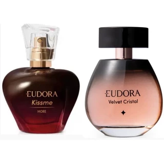 Leve 2 perfumes da Eudora Kissme More 50ml e velvet Cristal 100ml