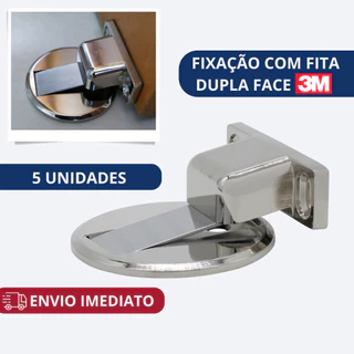 Kit 5 Prendedor Trava de Porta Magnético Slim Cromado