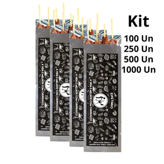 Embalagem Térmica Para Espetos de Churrasco 100/250/500 Unidades Saquinho de Churrasquinho