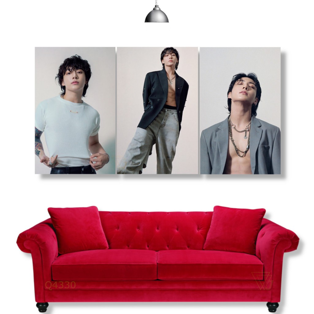 Jungkook Kit 3 Quadros Decorativos K-POP Jeon Jung-kook SEVEN