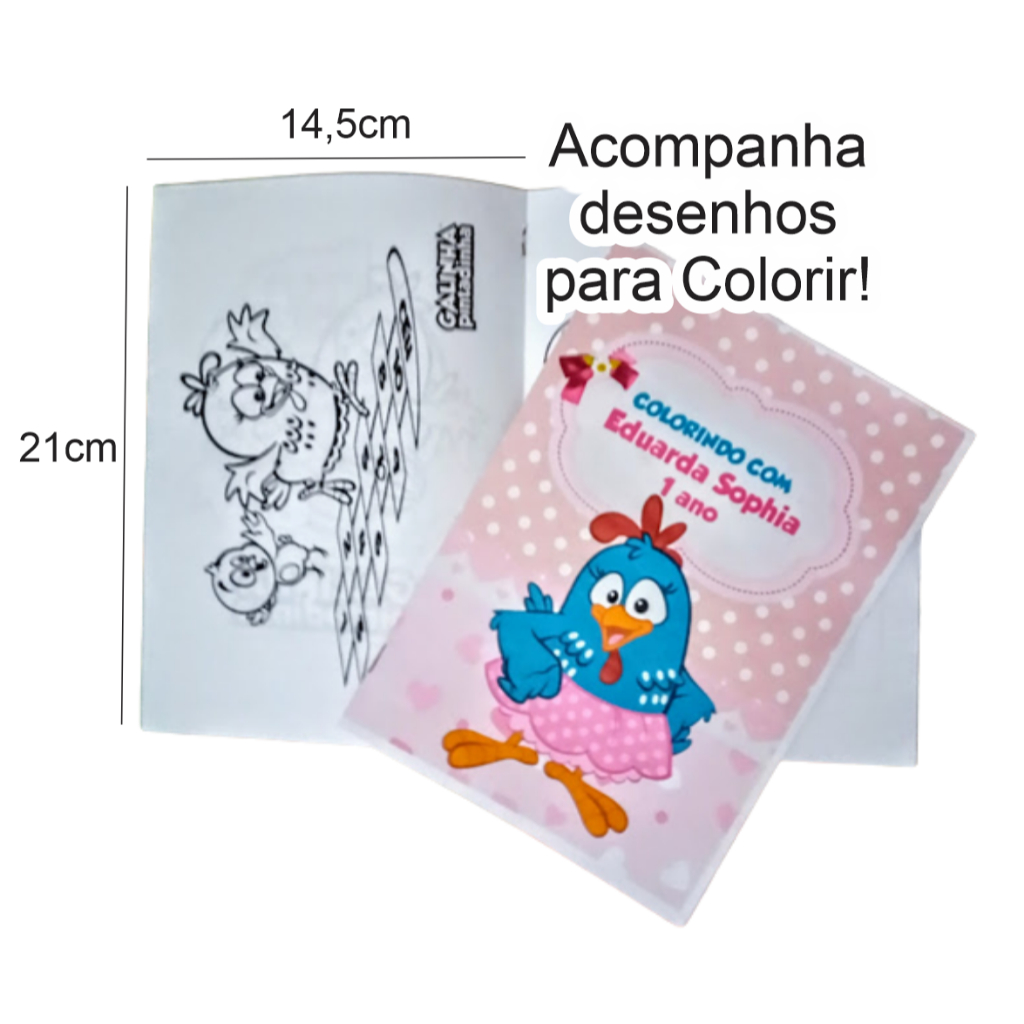 10 a 50 Livro de colorir personalizados GALINHA Pintadinha e mais capa ...
