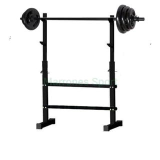 Suporte Agachamento, Supino Reto + 20kg anilhas + Barra 1,35 Metros