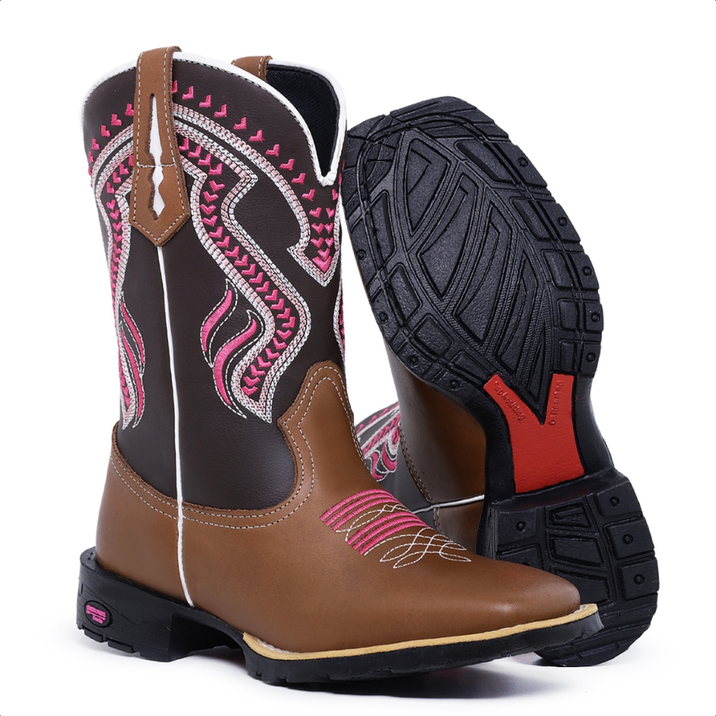 Texana Feminina para Cavalgada Bota Country Botina Cano Medio