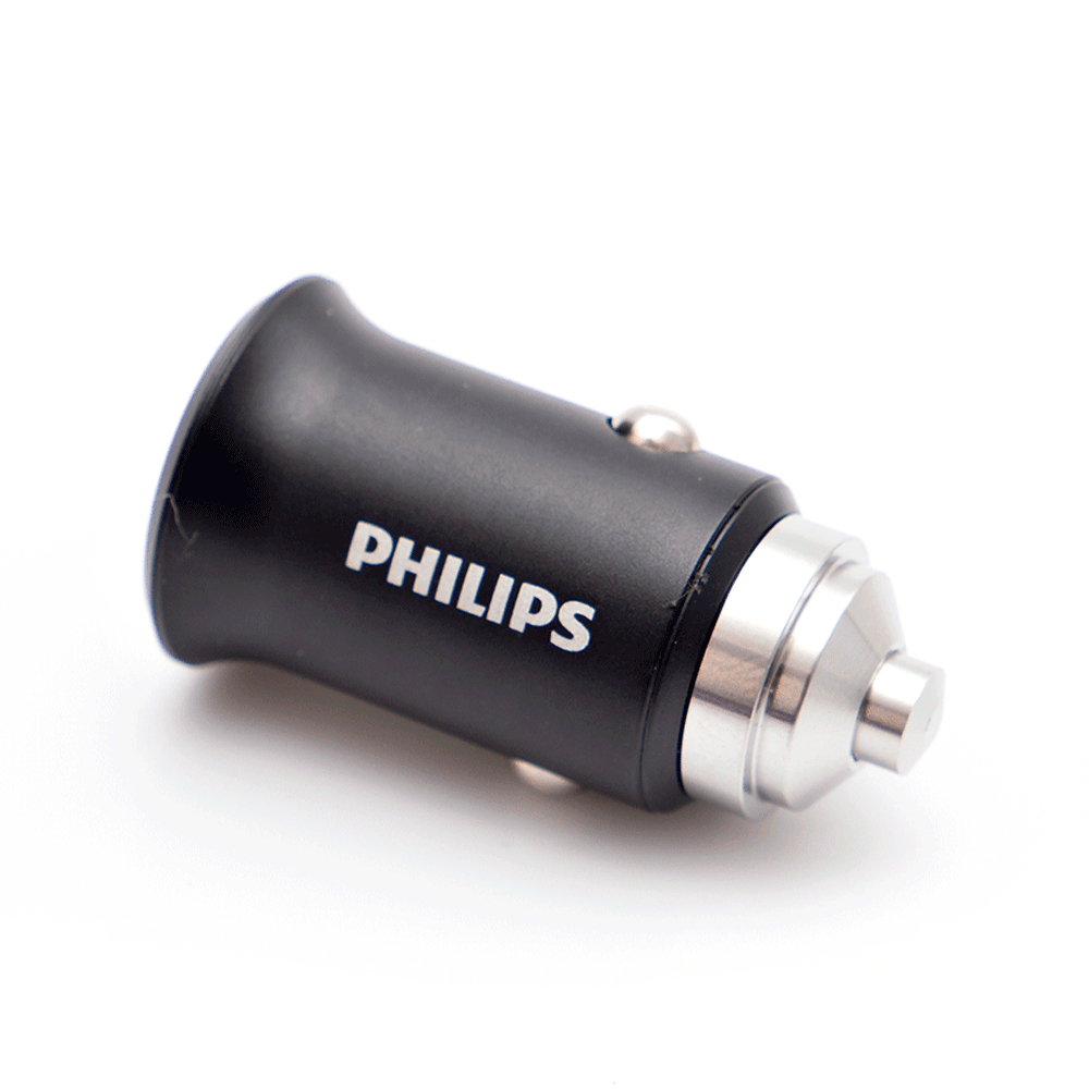 Carregador Veicular Philips, 2 USB, 24W Turbo - DLP3520N/11 - Original + Nota Fiscal + Garantia