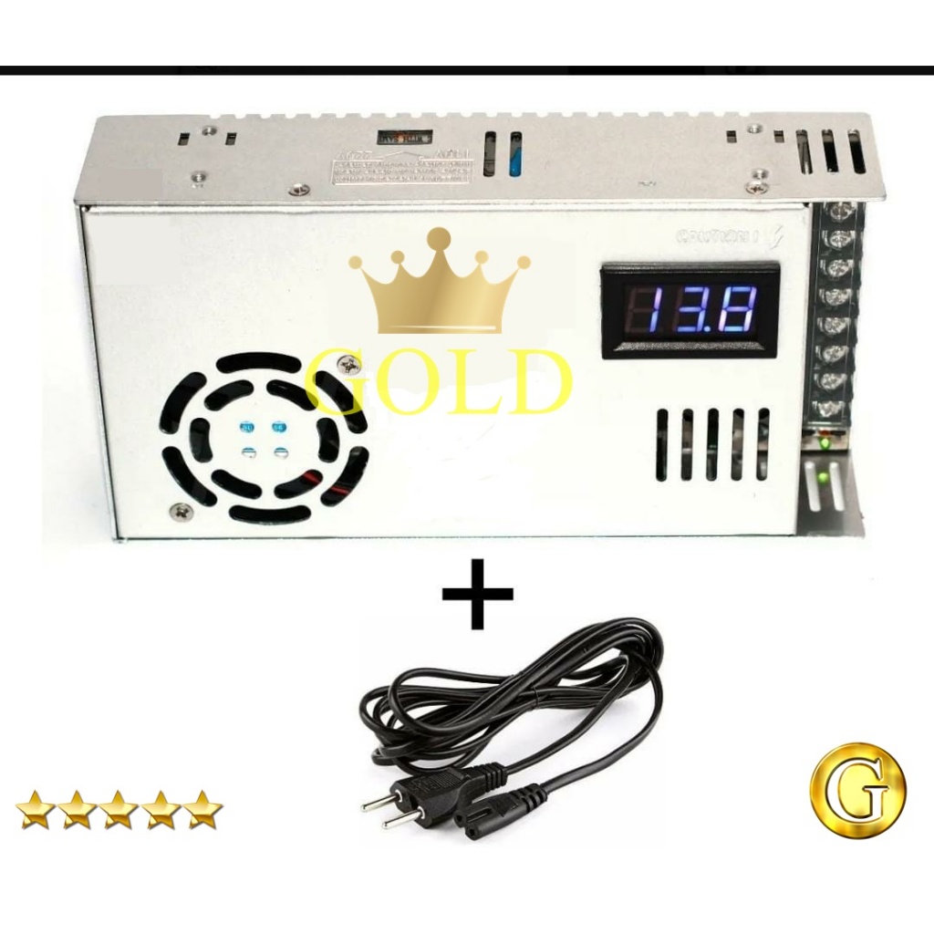 Fonte Automotiva 90A 12V Chaveada para Som, LED, Radio, Bivolt 13,8V 14,4V 90Amperes+Cabo