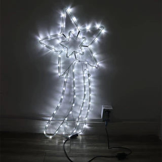 Pisca Pisca Estrela Cadente Branco Frio 127V - Decoração Natalina e Festiva