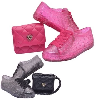 Kit Tênis Bela Infantil Feminino Com Brilho + Bolsa Infantil Menina