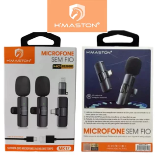 H'maston MK17 Microfone Duplo Profissional De Lapela Anti Ruído Para Lighting e Tipo-C