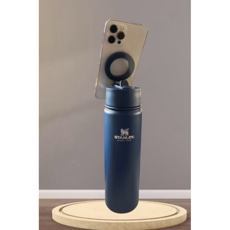 Garrafa 800mlTérmica De Água Isolada Com Suporte MagSafe Compatível Aço Inoxidável 32oz Telefone De Tripé Perfeita Para Ginástica E Viagens