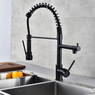 Torneira Preta Pia Cozinha Gourmet Jatos Dupla Aço Inox Fosca Preto Yesop