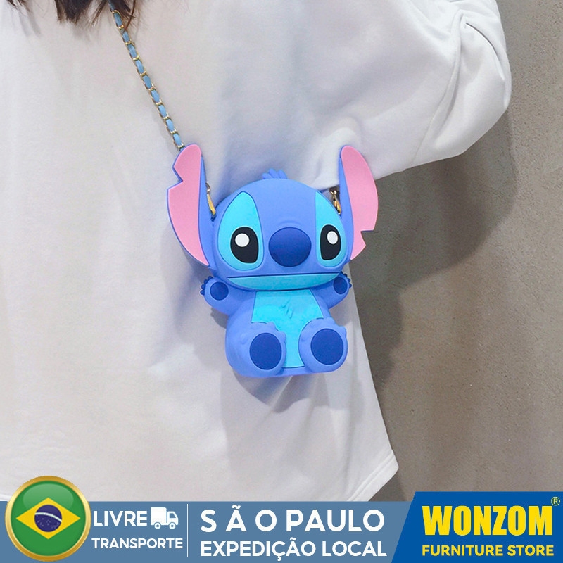 Bolsa Disney Stitch Para Mulheres, Novo Nicho Saco De Telefone De Silicone Para Meninas E Crianças, Saco Crossbody