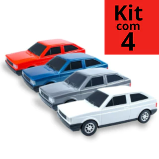 Kit 4 Carrinhos De Brinquedo Miniatura Gol Quadrado Diverplas