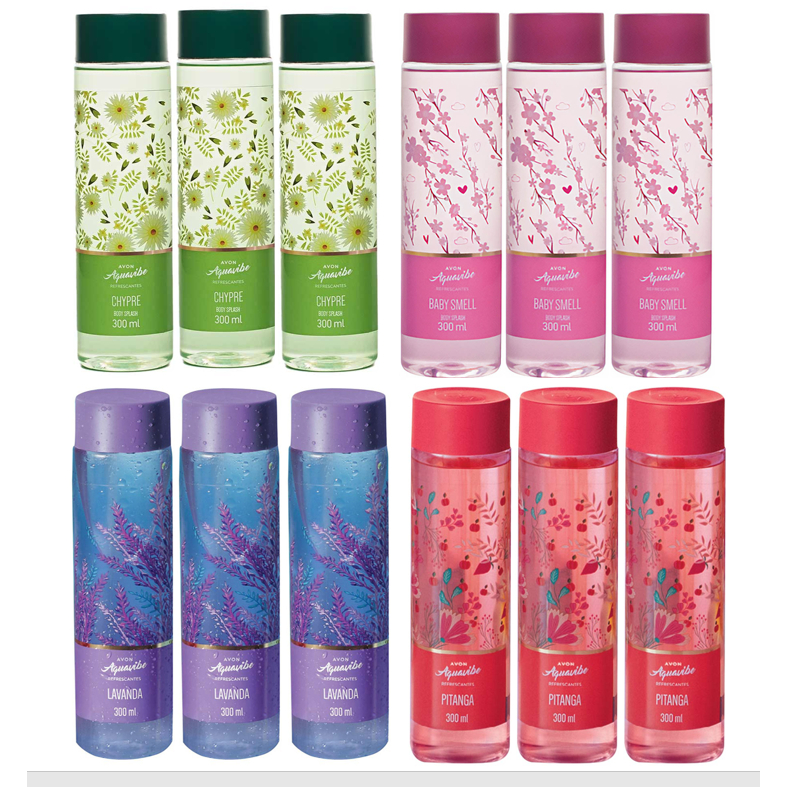 Kit c/ 03 Body Splash Aquavibe Refrescantes Avon 300ml (cada) | Shopee ...