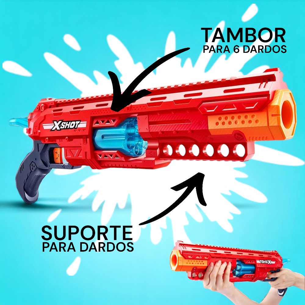 Lançador De Dardos X-shot Red tipo Nerf 16 Dados Candide Caliber