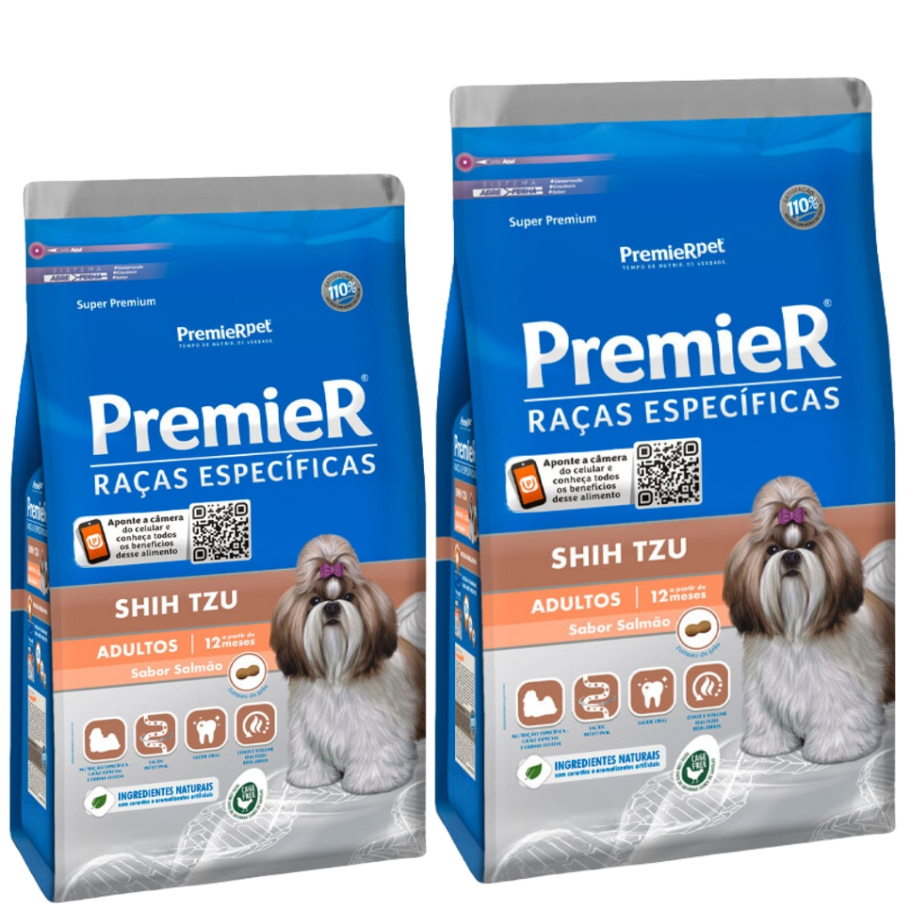 Ração Premier Raças Específicas Para Cães Adultos Shih Tzu Sabor Salmão ...
