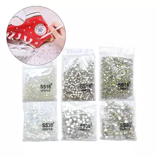 Kit Strass de unha Cristal Furta cor SS16 SS30 SS34 - 288pçs e 1440 pçs
