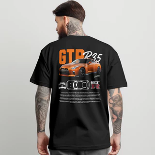 Camiseta Gtr Laranja Oversized Streetwear Masculina Feminina camisa 100% Algodão Gtr Laranja carro