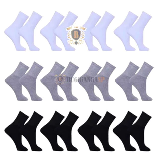Kit com 24 Pares Meia Adulto Masculina Esportiva Cano Alto Algodão