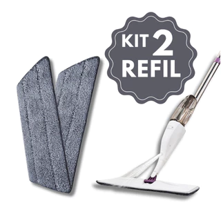 Kit 2 Refil Para Mop Spray Universal Pano Microfibra Reutilizável