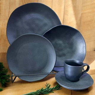Aparelho de Jantar Geo Organico Preto Matte 06 pessoas Porto Brasil Mesa