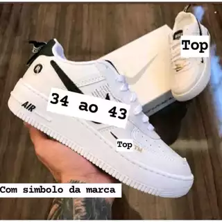 Tenis Masculino Feminino Esportivo Casual Branco Preto Leve Treino Confortavel Promoçao com Simbolo