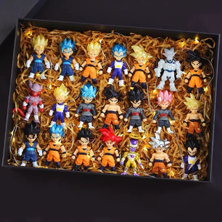 Kit 21 Pcs Bonecos Dragon Ball Z Goku Kakarotto Troncos Vegeta Majin Buu Gold Freeza Piccolo Gohan Torankusu Super Saiyan Figuras De Ação Dos Desenhos Animados Boneca Action Figura 7cm Em PVC Bonecos Modelo Brinquedos