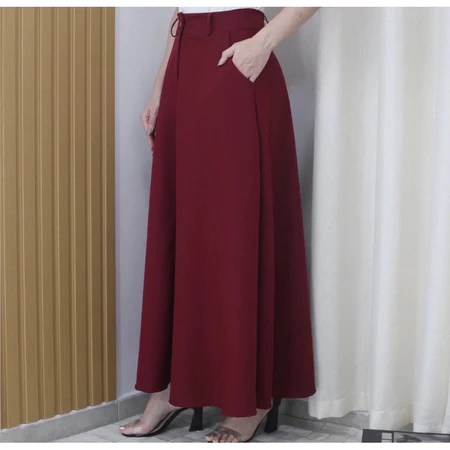 Saia Longa Feminina Alfaiataria Moda Evangélica Casual Básica Inverno Cintura Alta