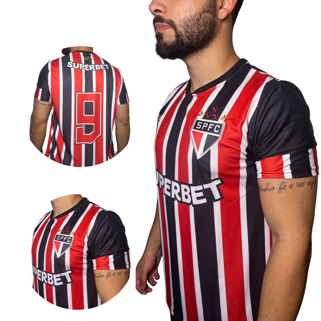 Camisetas São Paulo SPFC Tricolor Novidade Bordado