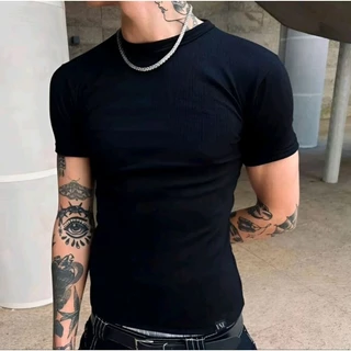 Camisa Masculina Canelada Slim América Justa Gringa Blusa Americana Masculina Camisa Americana
