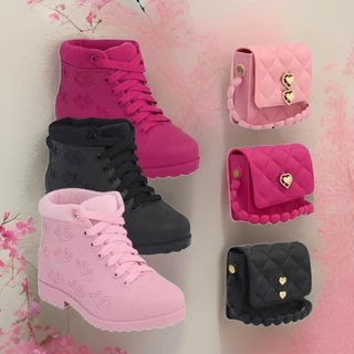 Bota Acolchoada + Bolsa Kit Infantil Menina