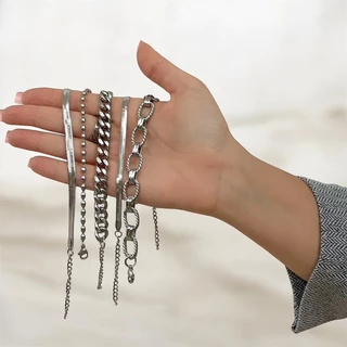 pulseiras em aço inoxidável prata