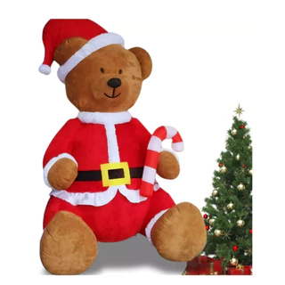 Urso Noel Inflável 3 Metros Bivolt Grande Decoração Natal Enfeite Natalino Gigante com Led