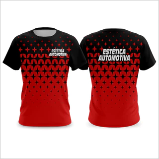Camiseta Estetica Automotiva Vermelha Uniforme