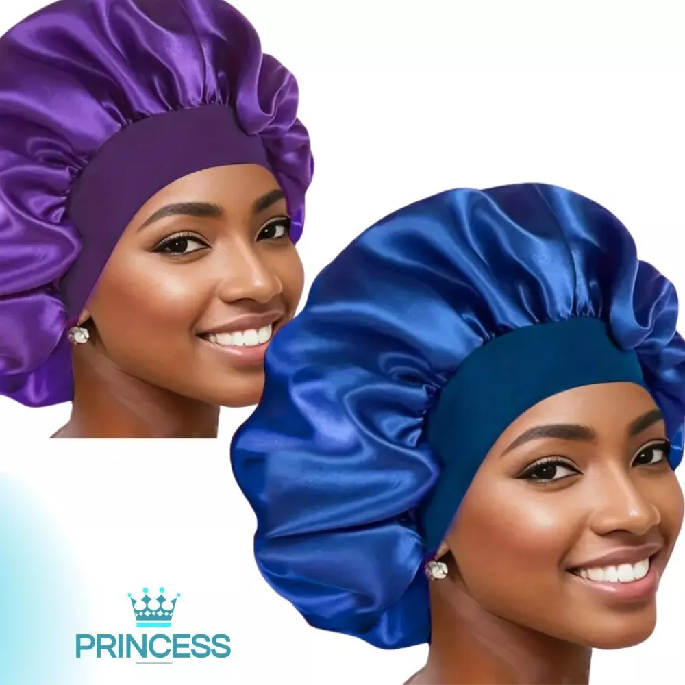 SUPER OFERTA -Touca/Gorro de Dormir de Cetim com Aba Faixa Larga Gigante Cabelo Anti Frizz Toca Head