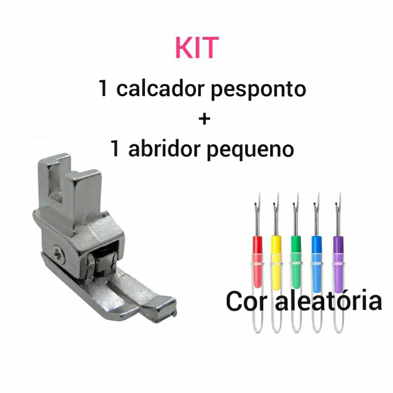 1 calcador pesponto máquina doméstica+ 1 abridor de casa de botão pequeno