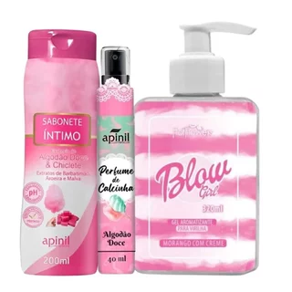 KIT Blow Girl Gel Hidratante Aroma Morango + Sabonete Íntimo Líquido + Perfume de Calcinha SEXSHOP em Oferta na Shopee