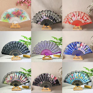 Kit 12 Leque Dobrável Paetê Luxo com Decoração Brilho para Abanar em Oferta na Shopee