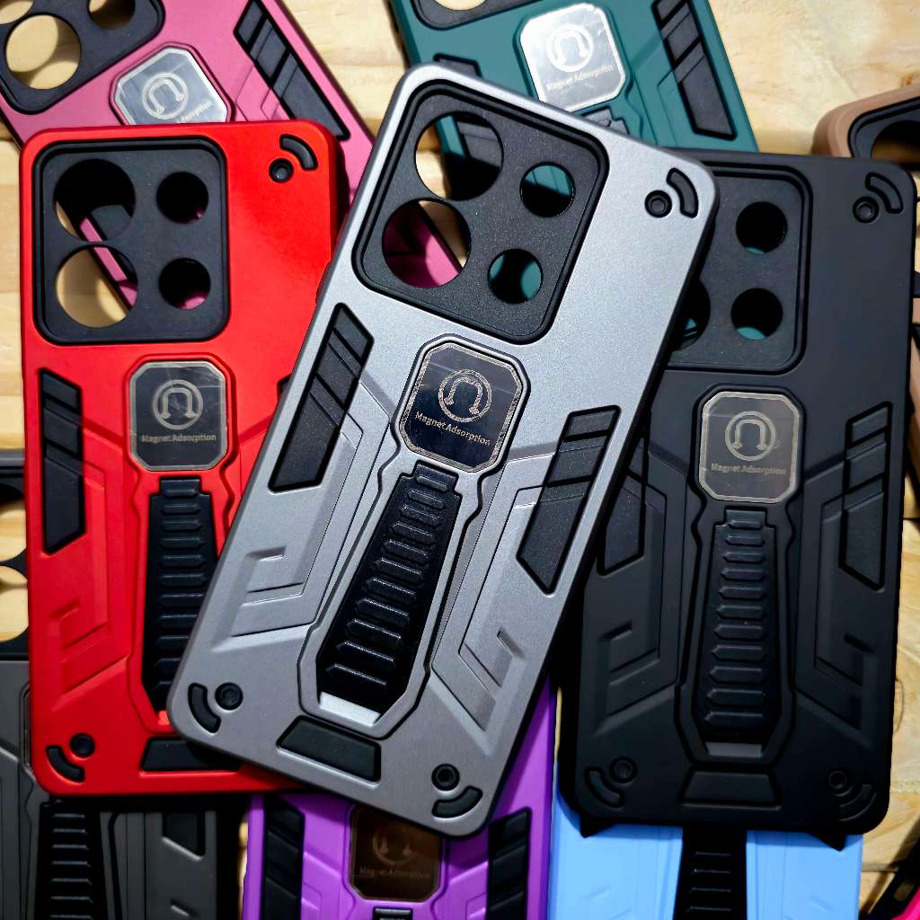 Capa capinha anti impacto com Suporte para Xiaomi Redmi Note 13 Pro 5G Redmi 13C Poco C65 Note 13 4G Poco X6 5G / X6 PRO