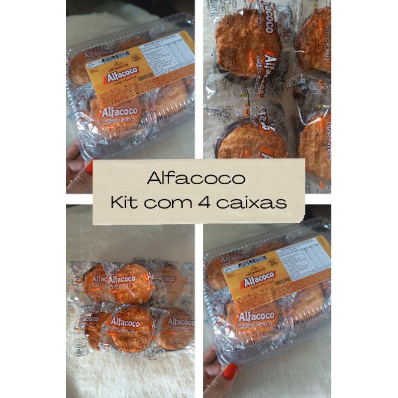 kit 4 alfa coco, alfa coco para revenda, kit alfajor mais cocada