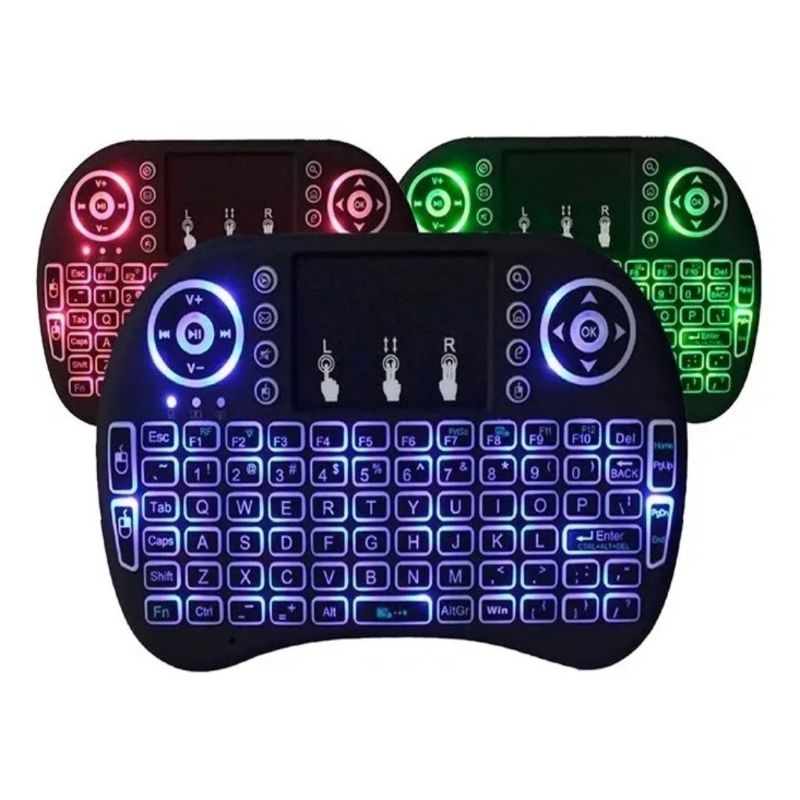 Mini Teclado Wireless Keyboard com Touch LED USB Android TV Console PC ...