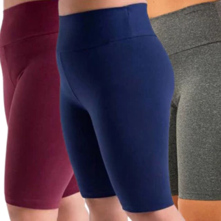 Kit 3 Bermudas Shorts Feminino P a Plus Size Preto e Cinza Levanta Bumbum Feminina Zero Transparência